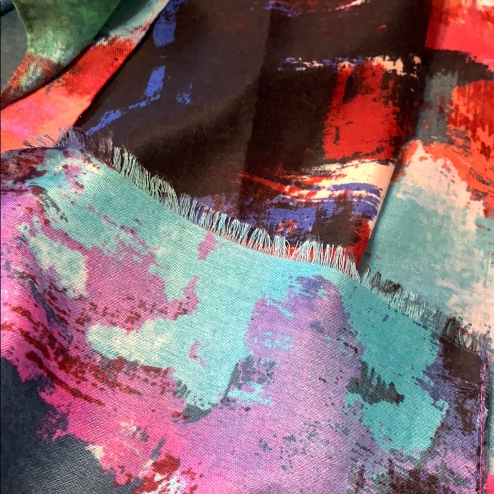 MULTI DISTRESSED PAINT STYLE WIDE SLEEVE KIMONO - Picture 8 of 8